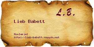 Lieb Babett névjegykártya